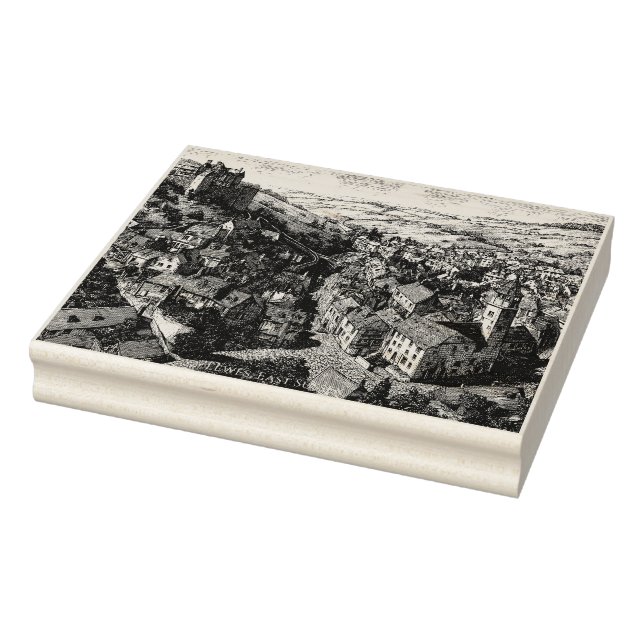 Lewes, Öster Sussex Vintage Sketch Stämpel (Stämpel)