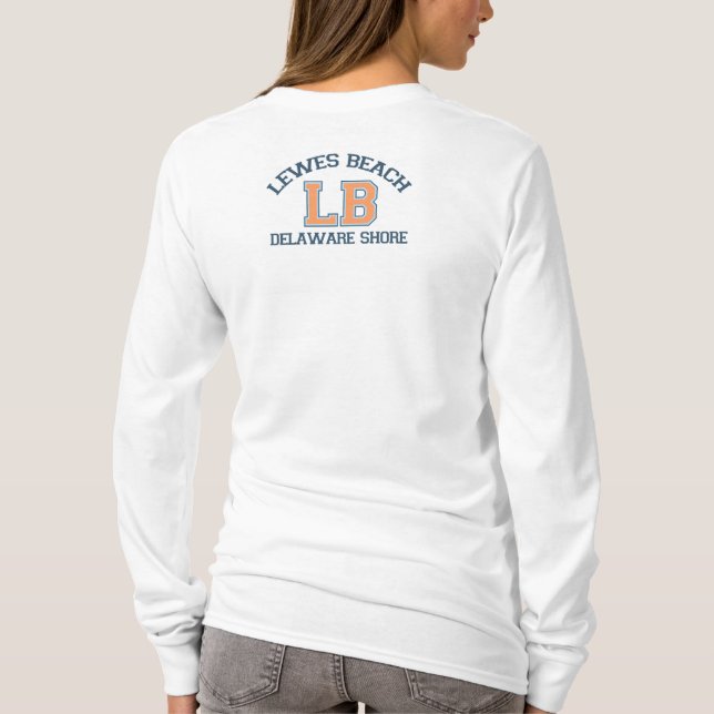Lewes strand 'universitets-" design t-shirt (Baksida)