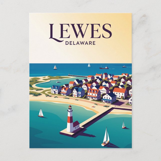 Lewes USA blir Vykort (Framsida)