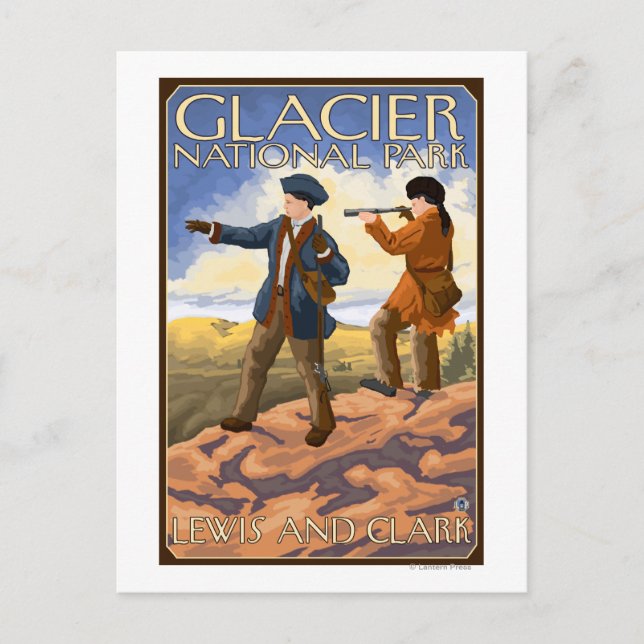 Lewis and Clark - Glacier National Park, MT Vykort (Framsida)