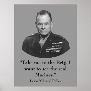 Lewis "bredbröstad" Puller -- Krighjälte Poster