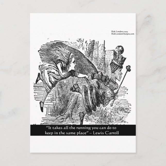 Lewis Carroll Grafik & Känd Citat Vykort (Framsida)