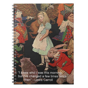 Lewis Carroll-illustration & Mind Change-citat Anteckningsbok Med Spiral
