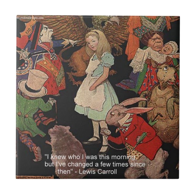 Lewis Carroll-illustration & Mind Change-citat Kakelplatta (Framsidan)