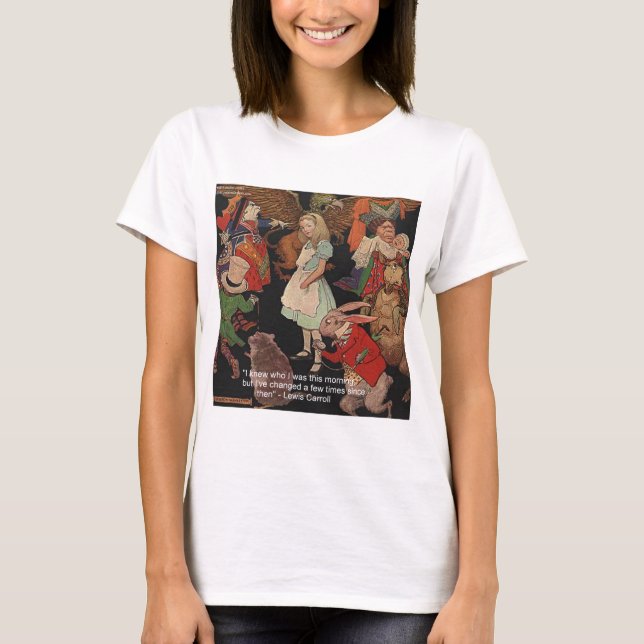 Lewis Carroll-illustration & Mind Change-citat Tee (Framsida)