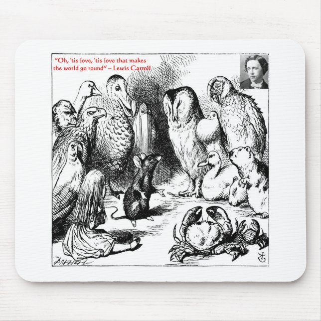 Lewis Carroll Looking Glass Illustration & Citat Musmatta (Framsidan)