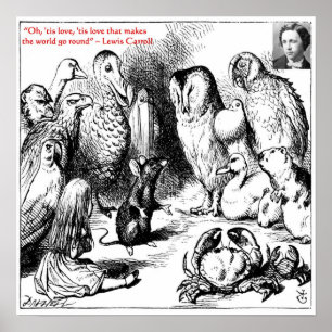 Lewis Carroll Looking Glass Illustration & Citat Poster