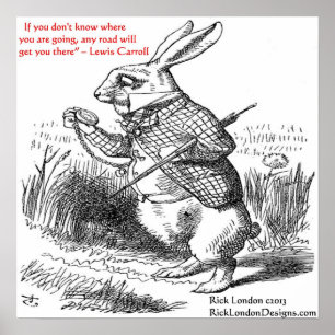 Lewis Carroll Looking Glass Illustration & Citat Poster