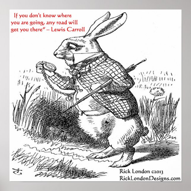 Lewis Carroll Looking Glass Illustration & Citat Poster (Framsidan)