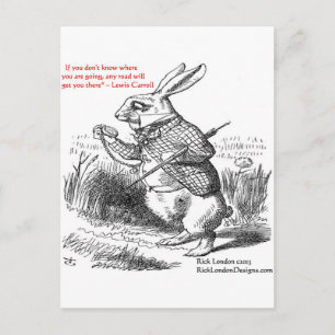 Lewis Carroll Looking Glass Illustration & Citat Vykort