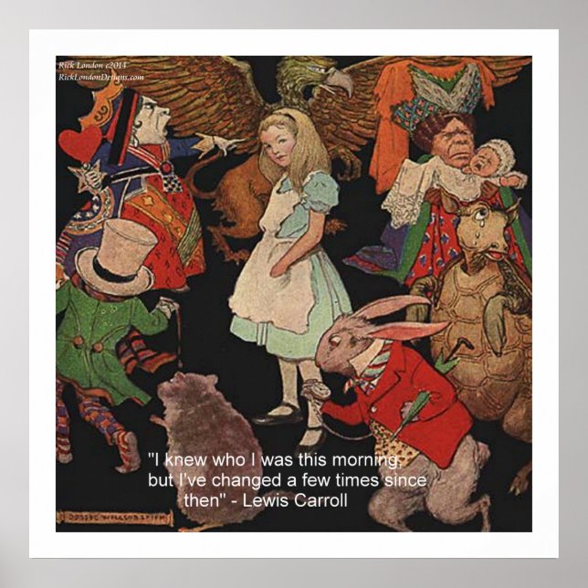 Lewis Carroll & Mind Change Quote Poster (Framsidan)