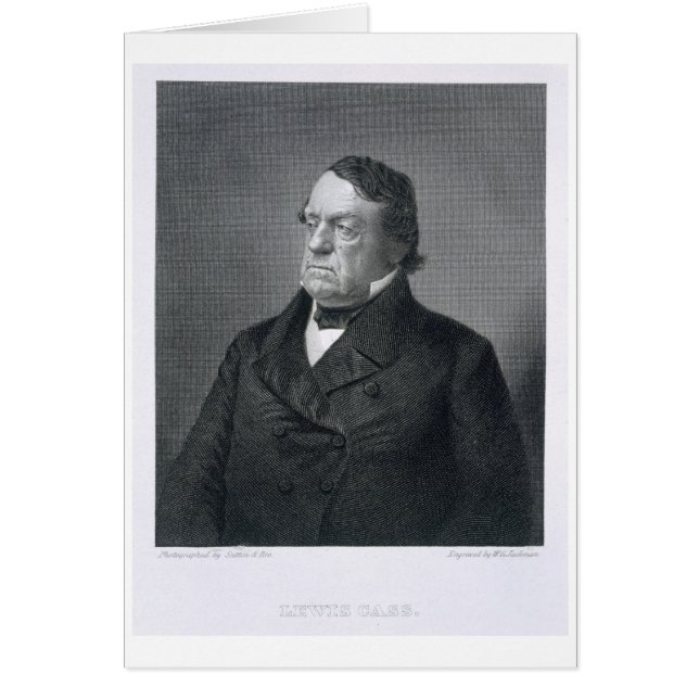 Lewis Cass, graverad av William G. Jackman (fl.c.1 Hälsningskort (Framsidan)
