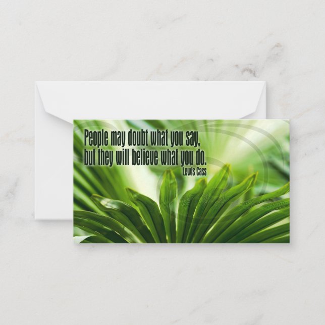 Lewis Cass Inspirational Quote "Doubt" Anteckningskort (Framsida)