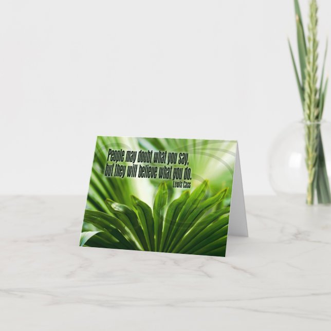 Lewis Cass Inspirational Quote "Doubt" Tack Kort (Framsida)