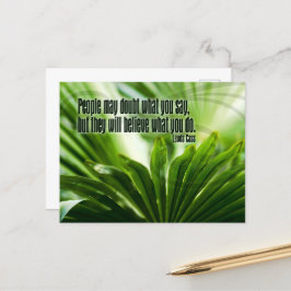 Lewis Cass Inspirational Quote "Doubt" Vykort