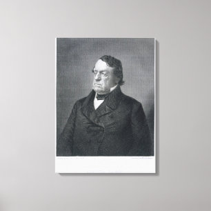 Lewis Cass som inristas av William G. Jackman Canvastryck