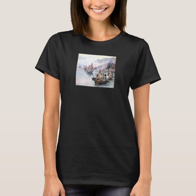 Lewis Clark Expedition på nedre Colombia T Shirt (Framsida)