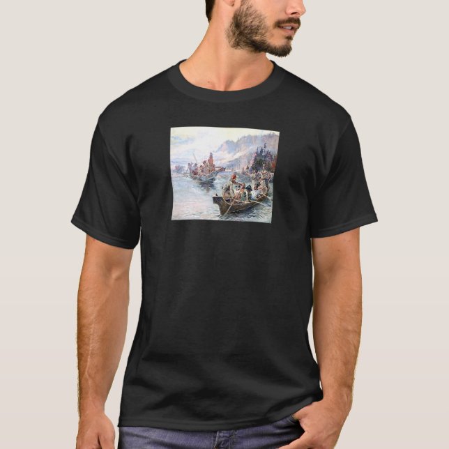 Lewis Clark Expedition på nedre Colombia T Shirt (Framsida)