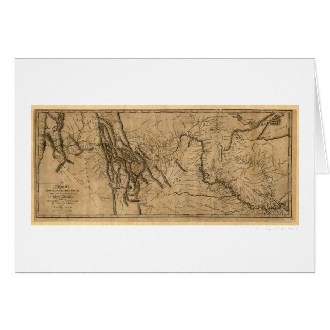 Lewis & Clark expeditionkarta - 1804 Hälsningskort (Framsidan Horizontal)