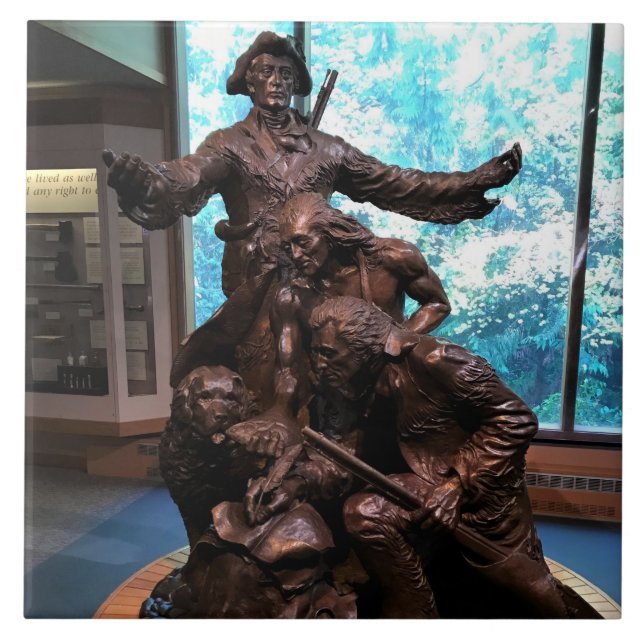 Lewis & Clark Statue, Fort Clatsop, Oregon Kakelplatta (Framsidan)