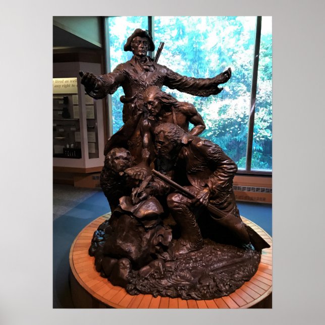 Lewis & Clark Statue, Fort Clatsop, Oregon Poster (Framsidan)