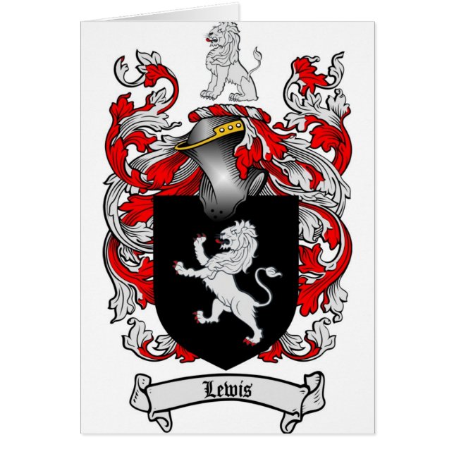 Lewis familjvapensköld - Lewis vapensköld Hälsningskort (Framsidan)