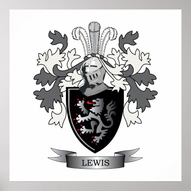 Lewis Family Crest Jackar om Arm Poster (Framsidan)