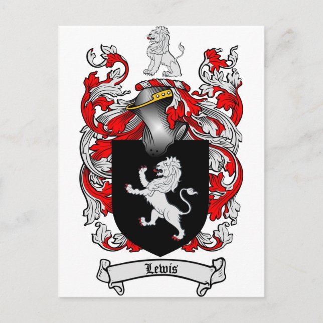Lewis Family Crest - Lewis Jackar om Arm Vykort (Framsida)