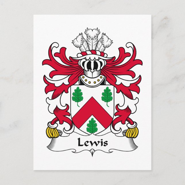 Lewis Family Crest Vykort (Framsida)