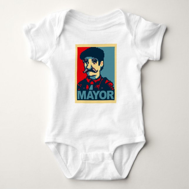Lewis for Mayor - Stardew Valley inspirerade kampa T Shirt (Framsida)