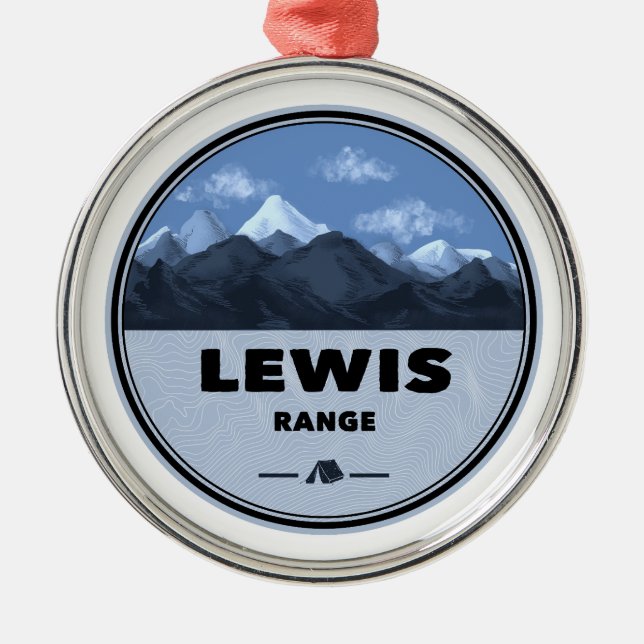 Lewis Mountain Range Camping Julgransprydnad Metall (Framsidan)