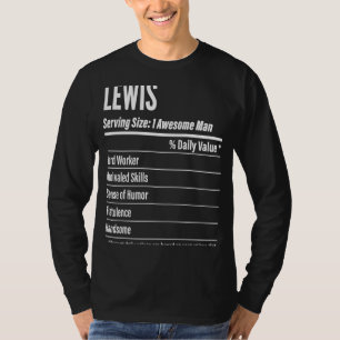 Lewis Nutritionella fakta som betjänar Storleka ka T Shirt