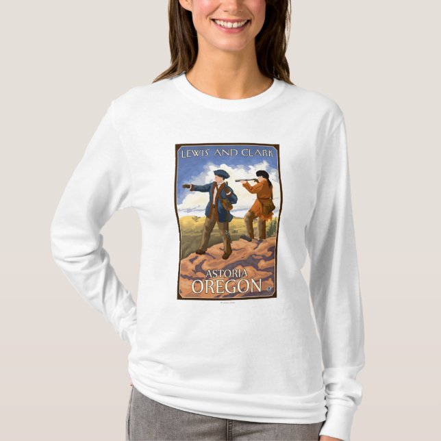 Lewis och Clark - Astoria, Oregon Tee Shirt (Framsida)