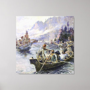“Lewis och Clark” av Charles M Russell Canvastryck