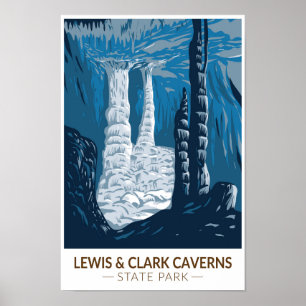 Lewis och Clark Caverns State Park Montana Vintage Poster