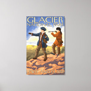 Lewis och Clark - glaciärnationalpark, MT Canvastryck