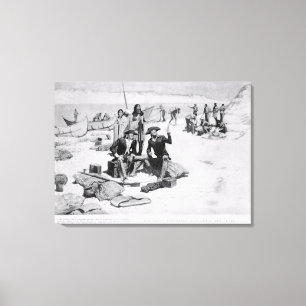 Lewis och Clark på munnen av Columbiaen Canvastryck