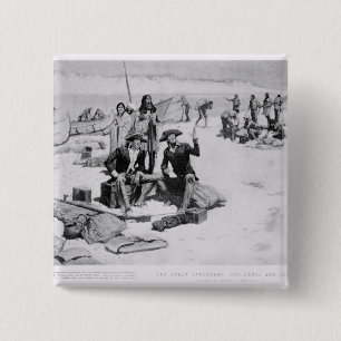 Lewis och Clark på munnen av Columbiaen Knapp