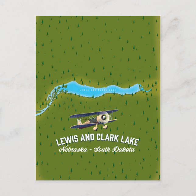 Lewis och Clark sjökarta poster. Vykort (Framsida)