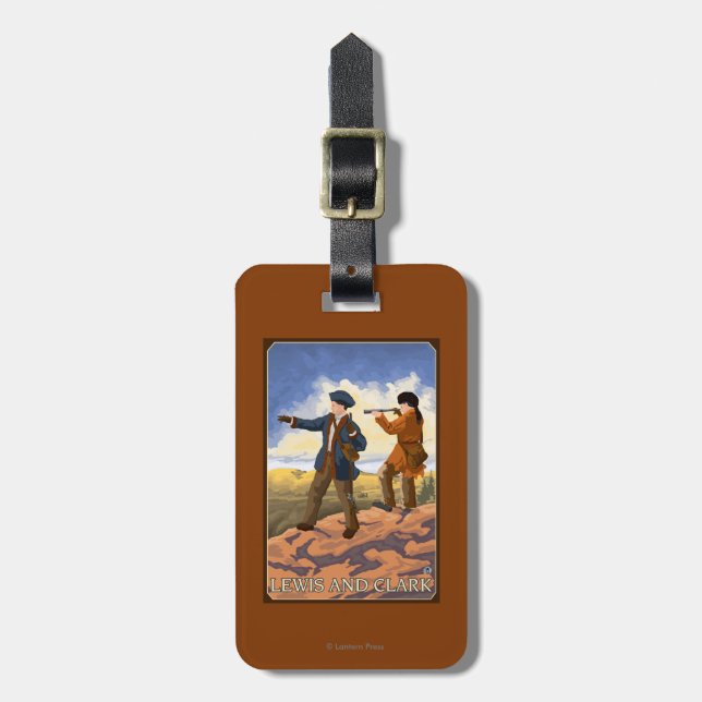Lewis och Clark som undersöker väster Bagagebricka (Vertikal Framsida)