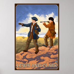 Lewis och Clark som undersöker väster Poster