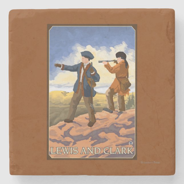 Lewis och Clark som undersöker väster Underlägg Sten (Framsidan)