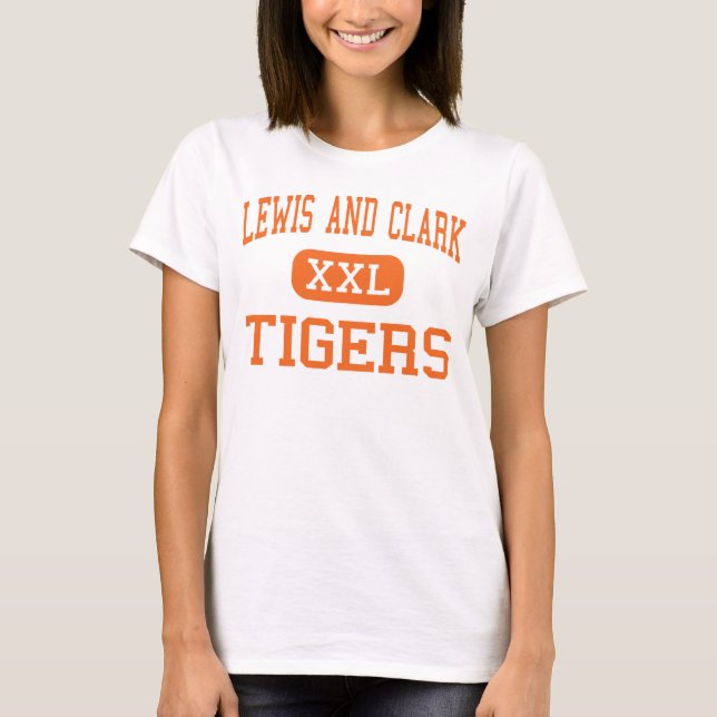 Lewis och Clark - tigrar - kick - Spokane Tee Shirt (Framsida)