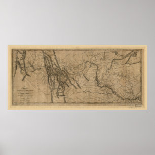 Lewis och Clark Track Karta Poster