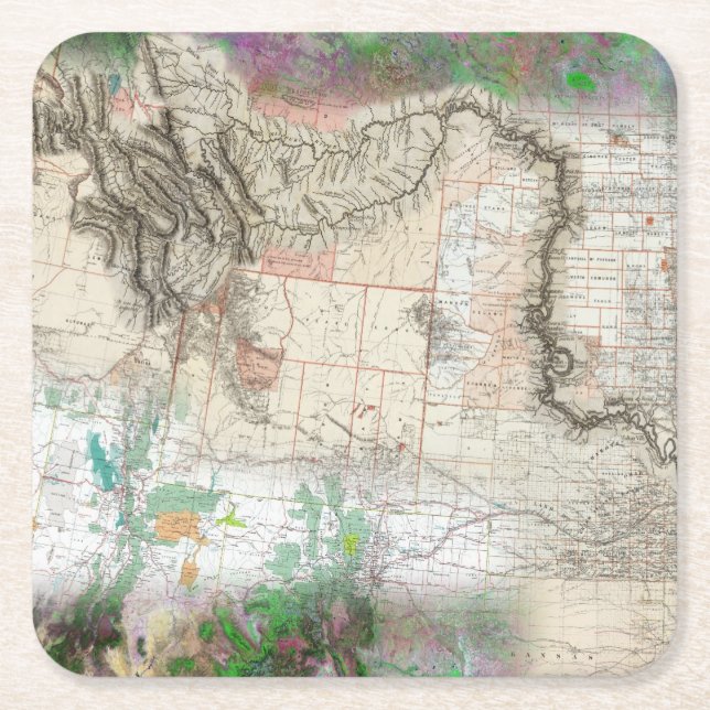 Lewis och Clark Underlägg Papper Kvadrat (Framsidan)