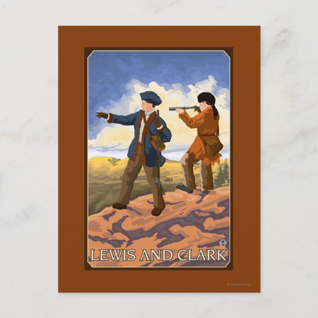Lewis och Clark Utforska Västern Vykort (Framsida)
