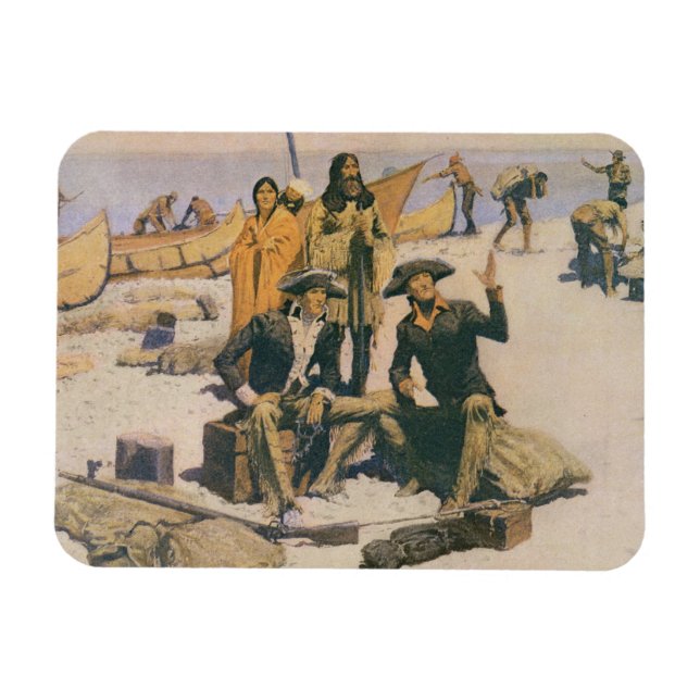 Lewis och Clark vid Columbia River Magnet (Horisontell)