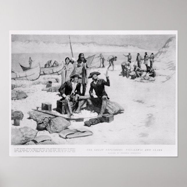 Lewis och Clark vid Columbias mun Poster (Framsidan)