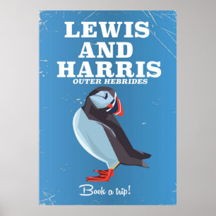 Lewis och Harris Scotland Puffin-reseaffisch Poster