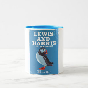 Lewis och Harris Skottland Lunnefågel resaffisch Två-Tonad Mugg